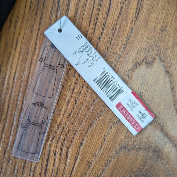 Tahari Gatsby Collared Dress Black 10 - Picture 3 of 10